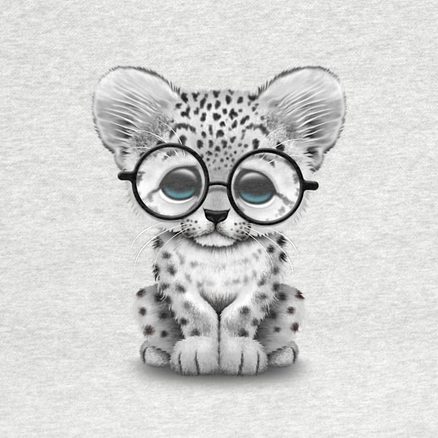 Cute Snow Leopard Cub Wearing Glasses by jeffbartels